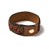 Faux Suede Snap Cord Bracelet LS-BJEW-F428-16-5