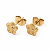 304 Stainless Steel Flower Stud Earrings for Women EJEW-C004-07G-1