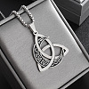 Viking Triskelion Knot Moon 201 Stainless Steel Pendant Necklaces for Men FS-WG9ED82-01-4