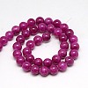 Natural Yellow Jade Beads Strands G-G598-8mm-YXS-12-2