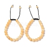 8mm Round Natural Yellow Jade Braided Bead Bracelets BJEW-C067-01B-12-1