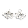 Brass Clear Cubic Zirconia Charms ZIRC-B010-22-3