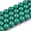 Opaque Solid Color Glass Beads Strands GLAA-T032-P10mm-12-1