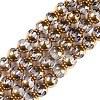 Electroplate Glass Beads Strands EGLA-Q128-04A-FP07-1