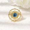 Brass Resin Cuff Open Rings for Women RJEW-K264-13G-1