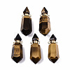 Faceted Natural Tiger Eye Pendants G-T131-15D-1
