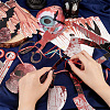 AHADERMAKER 7 Bags 7 Style Halloween Decoration Paper Bleeding Saw Machete Knife Skull Eye Hand Bat Flag Banners AJEW-GA0006-13-3