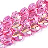 Electroplate Transparent Glass Beads Strands EGLA-N056-01A-07-1