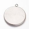 201 Stainless Steel Pendant Cabochon Settings STAS-T004-014-2