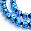 Glow in the Dark Luminous Style Handmade Silver Foil Glass Round Beads FOIL-I006-12mm-02-1