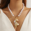 Alloy & Plastic Pearl & Natural Shell Pendant Necklaces FS-WG9F39A-09-1