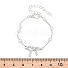 Alloy Micro Pave Clear Cubic Zirconia Bowknot Link Bracelets for Women AL-CBA3C8B-07B-P-2