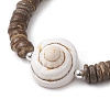 Natural Coconut Rondelle Beaded Stretch Bracelets BJEW-JB10250-02-3