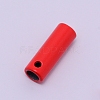 Spray Painted Zinc Alloy End Caps PALLOY-WH0072-46B-1