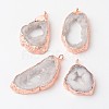 Natural Geode Agate Druzy Slice Pendants G-L461-04-2