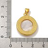 Rack Plating Brass Micro Pave Clear Cubic Zirconia Flat Round Pendants KK-U025-10G-04-3