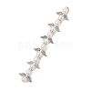 Alloy & ABS Plastic Imitation Pearl Round Beaded Link Chains PALLOY-JF02923-3