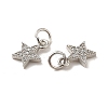 Rack Plating Brass Micro Pave Cubic Zirconia Charms KK-E081-18P-2