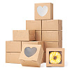 Square Paper Biscuit Boxes with Heart Clear Window CON-TAC0001-12C-02-2