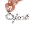 Acrylic & 304 Stainless Steel Curb Chain Bracelets BJEW-JB06180-7