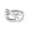 Adjustable Brass Curb Chains Shape Ring for Women RJEW-L100-025P-2