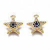 Brass Micro Pave Cubic Zirconia Charms LS-KK-Q277-069-NF-2