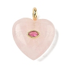 Natural Rose Quartz Pendants X-G-P585-03G-09-1