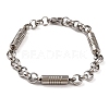 Tarnish Resistant 304 Stainless Steel Column Rolo Chain Bracelets BJEW-B078-75P-1