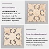 Natural Solid Wood Carved Onlay Applique Craft WOOD-WH0101-70-4