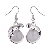 Natural Quartz Crystal Chameleon Dangle Earrings with Crystal Rhinestone EJEW-A092-10P-10-3