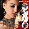   Resin Oval Pendant Dangle Earrings and Lace Choker Necklaces AJEW-PH0004-17-3