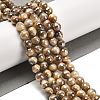 Electroplated Natural Tiger Eye Round Beads Strands G-L598-A04-02-2