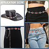 1Pc Alloy with Resin Imitation Turquoise Oval Link Chain Belts AJEW-CY0001-79A-4