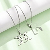 304 Stainless Steel Triple Moon Pendant Cable Chain Necklaces for Men Women NJEW-K308-01D-P-1