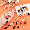 10Pcs 10 Styles Glass & Acrylic & Resin Beaded Pendant Decorations HJEW-AB00259-3