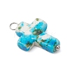 6Pcs 6 Colors Dyed Synthetic Turquoise Pendants PALLOY-JF04129-01-4