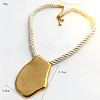 304 Stainless Steel Big Pendant RoundPolycotton Twisted Cord Necklaces for Women WG3C3B3-04-1