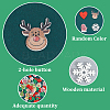2 Bags 2-Hole Printed Wooden Buttons BUTT-SP0001-20-5