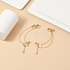Brass Butterfly with Hanging Chain Dangle Stud Earrings EJEW-TA00152-2
