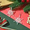 Christmas Snowflake Glass Seed Braided Dangle Earrings EJEW-MZ00236-01-2