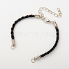 Braided PU Leather Cord Bracelet Making X-AJEW-JB00032-05-1