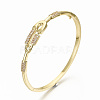 Brass Micro Pave Clear Cubic Zirconia Bangles BJEW-S142-013-NF-5