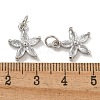 Rack Plating Brass Micro Pave Clear Cubic Zirconia Charms KK-U030-08P-3