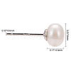 Anti-Tarnish Pearl Ball Stud Earrings EJEW-Q701-01A-3