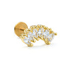 316L Surgical Stainless Steel Micro Pave Clear Cubic Zirconia Cartilage Earrings for Women Men WG67427-08-1