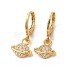Rack Plating Brass Micro Pave Cubic Zirconia Leverback Earrings EJEW-P221-35G-1