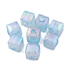 UV Plating Rainbow Iridescent Acrylic Beads PACR-C009-03B-1