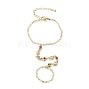 Brass Micro Pave Cubic Zirconia Mittens Bracelets BJEW-C156-01G-6