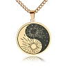 Titanium Steel Men's Creative Sun Moon Yin-Yang Tai Chi Pendant Necklaces PW-WG9B3A0-02-1