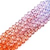 Gradient Color Baking Paint Glass Bead Strands DGLA-A039-T6mm-A015-4